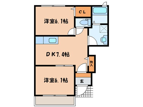 フレシ－ル小倉東Ｙ棟の物件間取画像